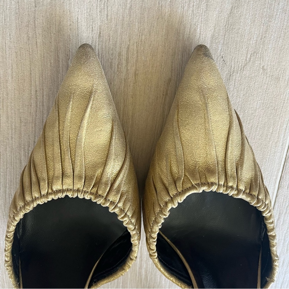 ORIGINAL GUCCI Gold Pointed Toe D’Orsay HeelSize 6 1/2 - Picture 11 of 13
